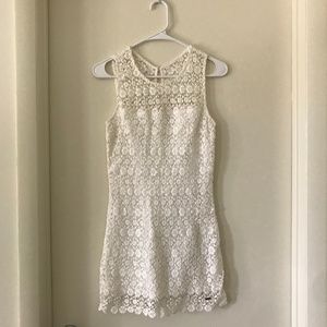 Hollister White Lace Floral Sleeveless Dress Size 3